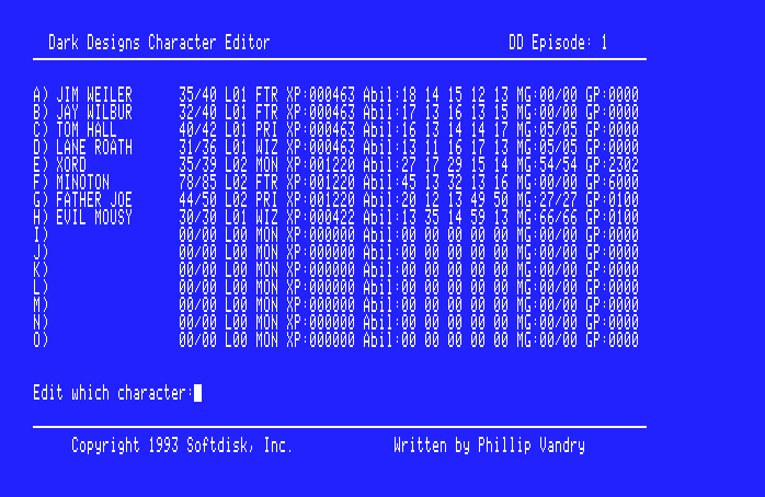 Inside the Character Editor