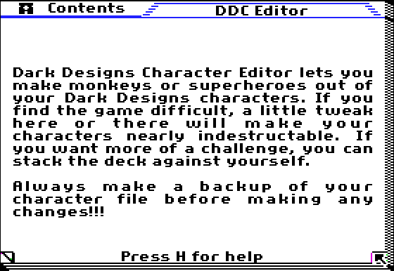 Character Editor screen1