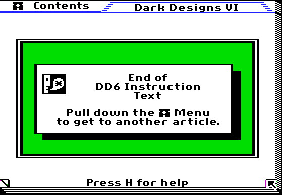 Dark Designs VI: Restoration -Game Index/End2